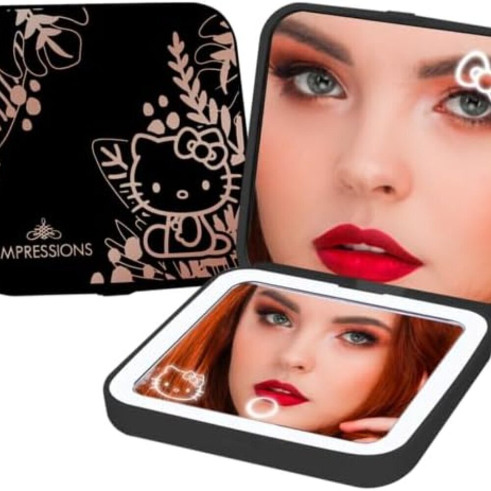 Impressions Vanity Hello Kitty Supercute Compact Mirror with Touch Sensor Switch